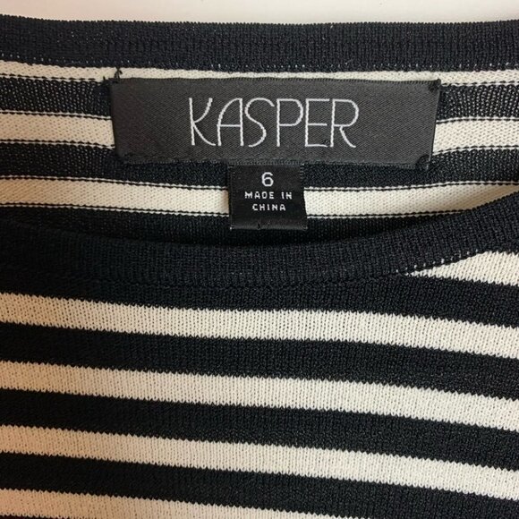 Kasper Beetlejuice Women’s Black & White  Striped Shirt Size 6 Halloween Jail - Picture 3 of 8